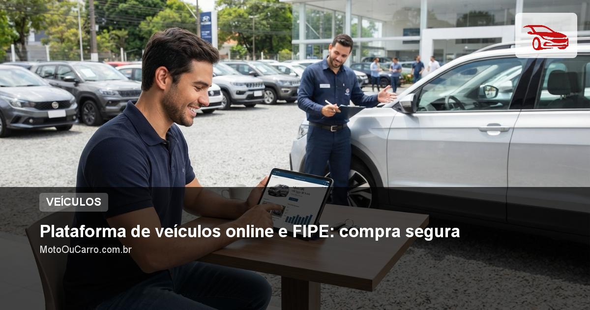 Plataforma de veículos online e FIPE: compra segura